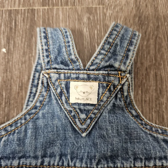 The Children's Place Blue Denim Overall Dress and Bloomers - Picture 2 of 5